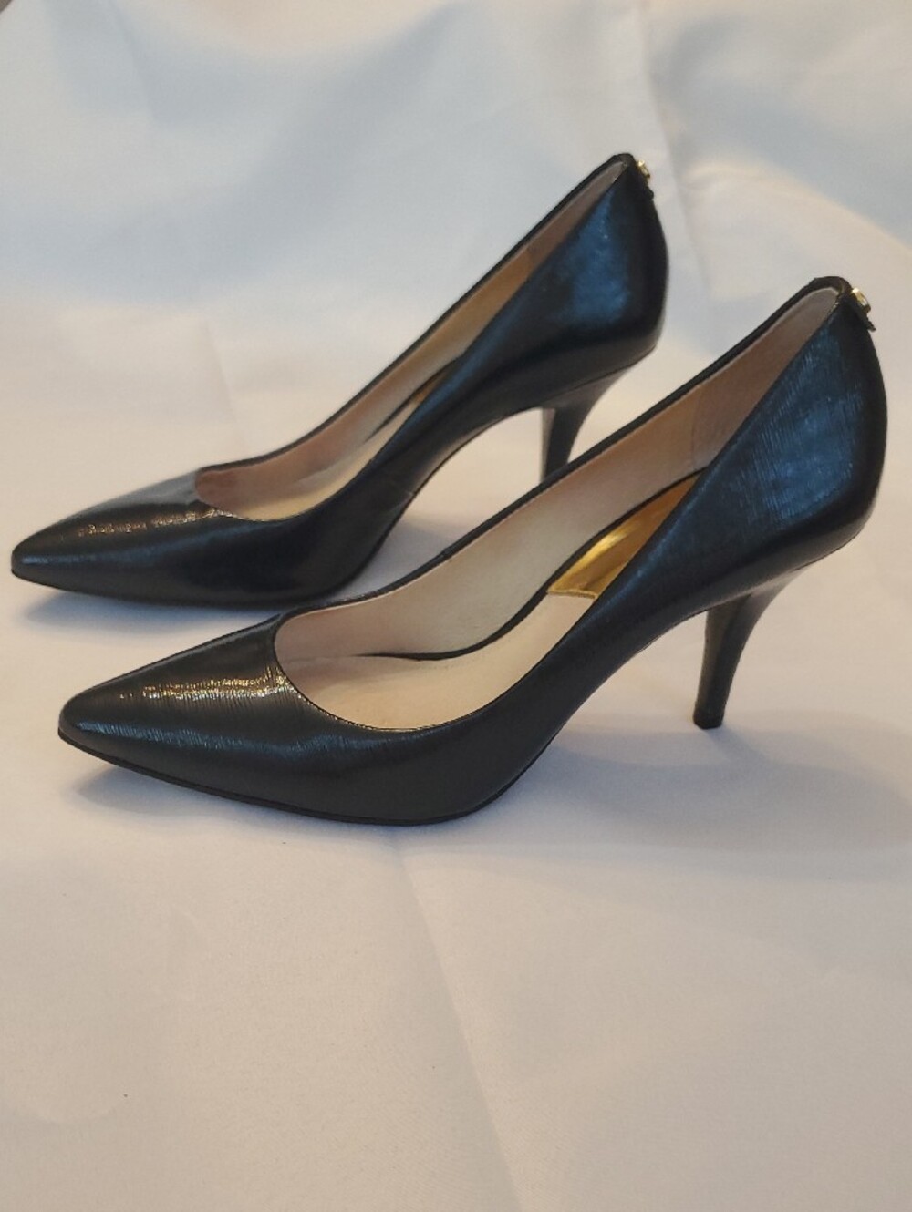 MICHAEL Michael Kors Dark Navy Pointed-Toe Patent Leather Pumps Heels Sz 8.5 - Picture 5 of 10